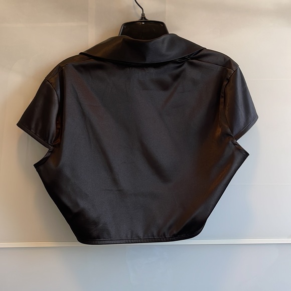 Le Chateau black cocktail dress w/ satin style bolera matching bow on dress - Picture 5 of 7